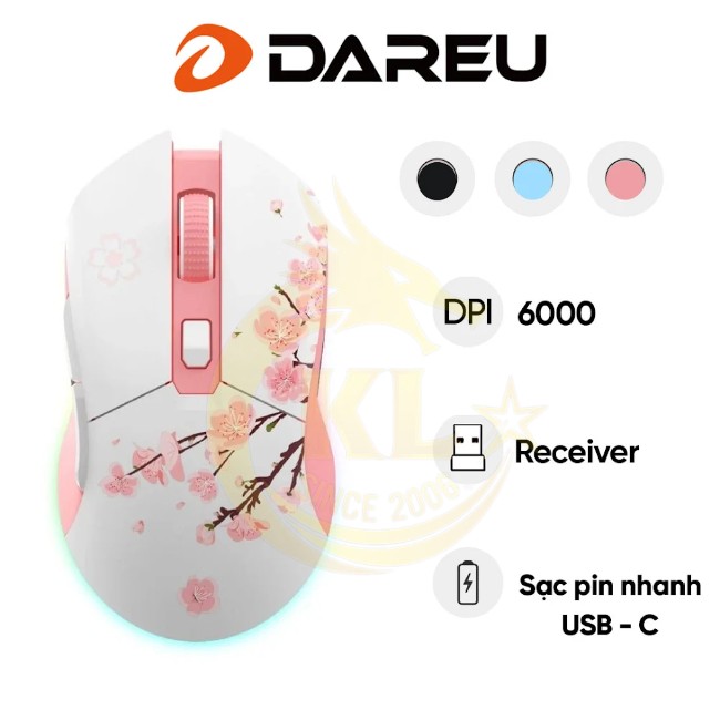 Chuột gaming không dây DARE-U EM901X Sakura - Phiên Bản Giới Hạn